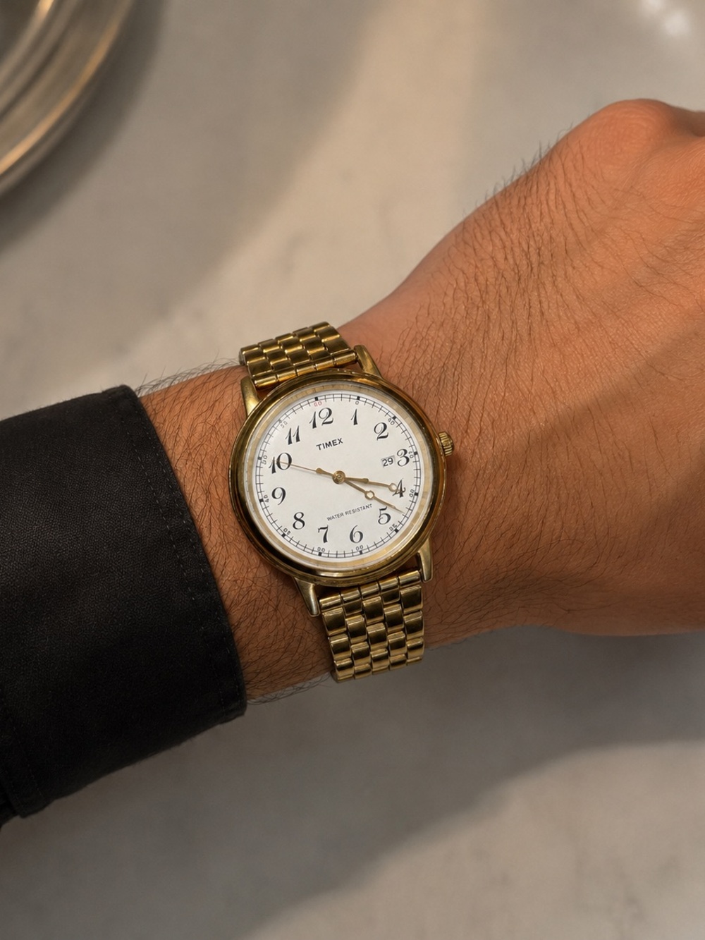 Timex Gold and White Classic Round Bracelet